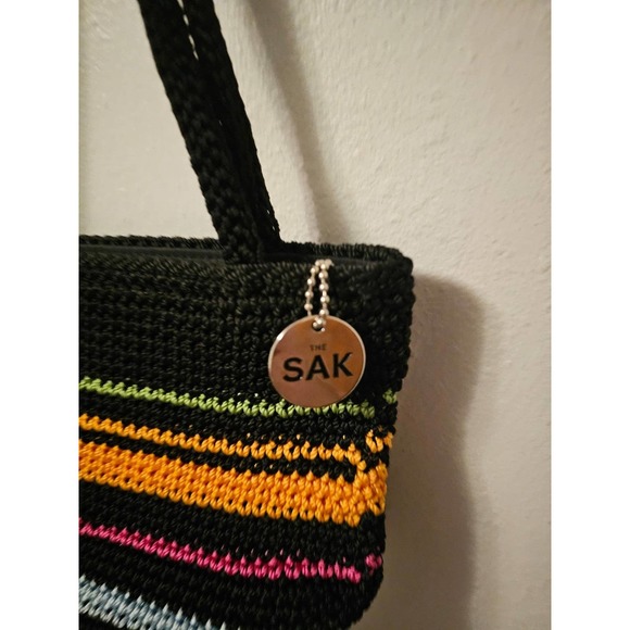 THE SAK Black Crochet Knit Fully Lined Handbag - Picture 2 of 4